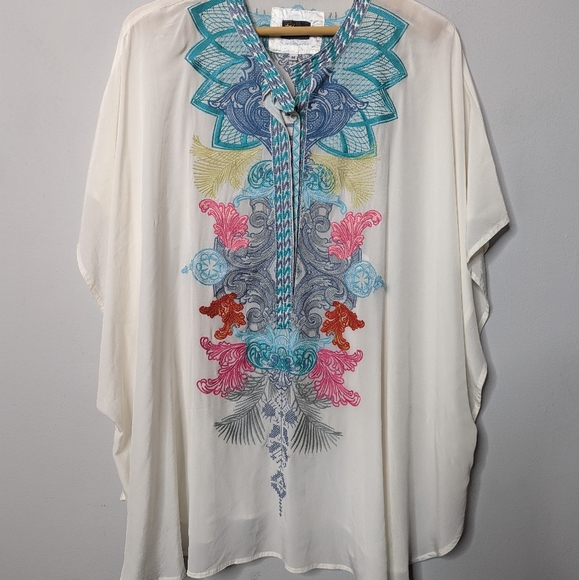 Johnny Was Tops - Johnny Was Biya Silk Top Medium